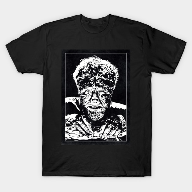 THE WOLFMAN (Black and White) T-Shirt by Famous Weirdos